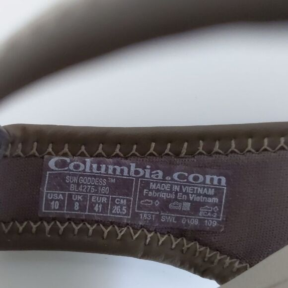 Columbia Women's Beige and Brown Summer Beach Flip Flop Sandals Size 10 - Picture 6 of 10